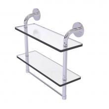 Allied Brass RM-2-16TB-PC - Remi Collection 16 Inch Two Tiered Glass Shelf with Integrated Towel Bar