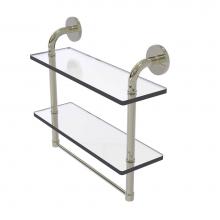 Allied Brass RM-2-16TB-PNI - Remi Collection 16 Inch Two Tiered Glass Shelf with Integrated Towel Bar