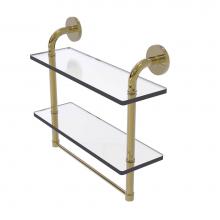 Allied Brass RM-2-16TB-UNL - Remi Collection 16 Inch Two Tiered Glass Shelf with Integrated Towel Bar