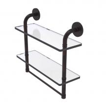 Allied Brass RM-2-16TB-VB - Remi Collection 16 Inch Two Tiered Glass Shelf with Integrated Towel Bar