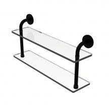 Allied Brass RM-2-22-BKM - Remi Collection 22 Inch Two Tiered Glass Shelf