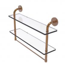 Allied Brass RM-2-22TB-BBR - Remi Collection 22 Inch Two Tiered Glass Shelf with Integrated Towel Bar