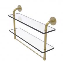 Allied Brass RM-2-22TB-SBR - Remi Collection 22 Inch Two Tiered Glass Shelf with Integrated Towel Bar