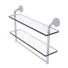 Allied Brass RM-2-22TB-SCH - Remi Collection 22 Inch Two Tiered Glass Shelf with Integrated Towel Bar