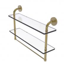 Allied Brass RM-2-22TB-UNL - Remi Collection 22 Inch Two Tiered Glass Shelf with Integrated Towel Bar