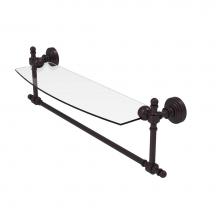 Allied Brass RW-33TB/18-ABZ - Retro Wave Collection 18 Inch Glass Vanity Shelf with Integrated Towel Bar