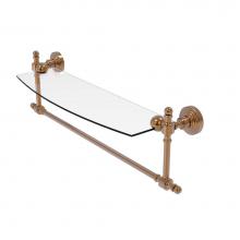 Allied Brass RW-33TB/18-BBR - Retro Wave Collection 18 Inch Glass Vanity Shelf with Integrated Towel Bar