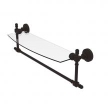 Allied Brass RW-33TB/18-ORB - Retro Wave Collection 18 Inch Glass Vanity Shelf with Integrated Towel Bar