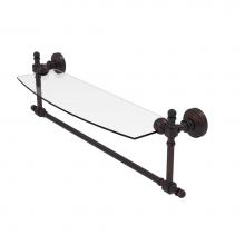 Allied Brass RW-33TB/18-VB - Retro Wave Collection 18 Inch Glass Vanity Shelf with Integrated Towel Bar