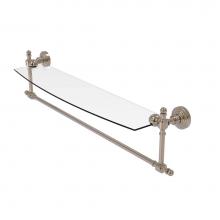 Allied Brass RW-33TB/24-PEW - Retro Wave Collection 24 Inch Glass Vanity Shelf with Integrated Towel Bar