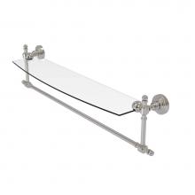 Allied Brass RW-33TB/24-SN - Retro Wave Collection 24 Inch Glass Vanity Shelf with Integrated Towel Bar