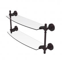 Allied Brass RW-34/18-ABZ - Retro Wave Collection 18 Inch Two Tiered Glass Shelf