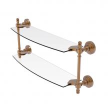 Allied Brass RW-34/18-BBR - Retro Wave Collection 18 Inch Two Tiered Glass Shelf