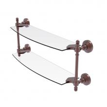 Allied Brass RW-34/18-CA - Retro Wave Collection 18 Inch Two Tiered Glass Shelf