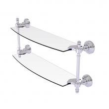 Allied Brass RW-34/18-PC - Retro Wave Collection 18 Inch Two Tiered Glass Shelf