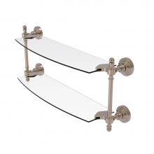 Allied Brass RW-34/18-PEW - Retro Wave Collection 18 Inch Two Tiered Glass Shelf