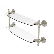 Allied Brass RW-34/18-PNI - Retro Wave Collection 18 Inch Two Tiered Glass Shelf