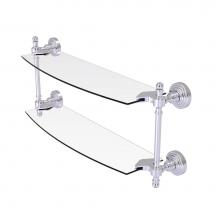 Allied Brass RW-34/18-SCH - Retro Wave Collection 18 Inch Two Tiered Glass Shelf