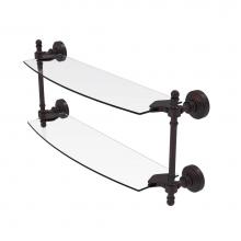 Allied Brass RW-34/18-VB - Retro Wave Collection 18 Inch Two Tiered Glass Shelf