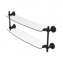 Allied Brass RW-34/24-ORB - Retro Wave Collection 24 Inch Two Tiered Glass Shelf