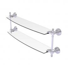 Allied Brass RW-34/24-PC - Retro Wave Collection 24 Inch Two Tiered Glass Shelf