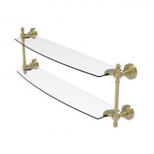 Allied Brass RW-34/24-SBR - Retro Wave Collection 24 Inch Two Tiered Glass Shelf