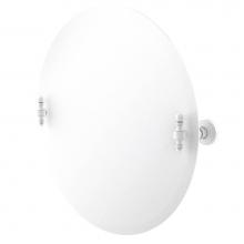 Allied Brass RW-90-WHM - Frameless Round Tilt Mirror with Beveled Edge