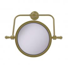 Allied Brass RWM-4/2X-SBR - Retro Wave Collection Wall Mounted Swivel Make-Up Mirror 8 Inch Diameter with 2X Magnification