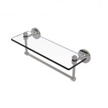 Allied Brass SB-1TB/16-SN - Southbeach Collection 16 Inch Glass Vanity Shelf with Integrated Towel Bar