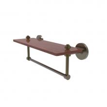 Allied Brass SB-1TB-16-IRW-ABR - South Beach Collection 16 Inch Solid IPE Ironwood Shelf with Integrated Towel Bar