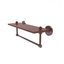 Allied Brass SB-1TB-16-IRW-CA - South Beach Collection 16 Inch Solid IPE Ironwood Shelf with Integrated Towel Bar