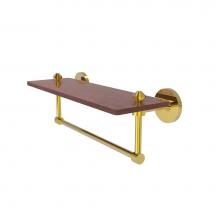 Allied Brass SB-1TB-16-IRW-PB - South Beach Collection 16 Inch Solid IPE Ironwood Shelf with Integrated Towel Bar