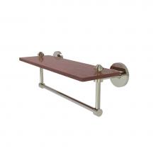 Allied Brass SB-1TB-16-IRW-PNI - South Beach Collection 16 Inch Solid IPE Ironwood Shelf with Integrated Towel Bar