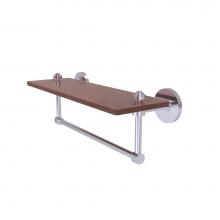 Allied Brass SB-1TB-16-IRW-SCH - South Beach Collection 16 Inch Solid IPE Ironwood Shelf with Integrated Towel Bar