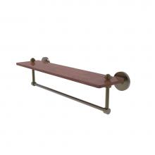 Allied Brass SB-1TB-22-IRW-ABR - South Beach Collection 22 Inch Solid IPE Ironwood Shelf with Integrated Towel Bar