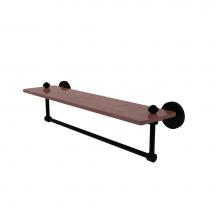 Allied Brass SB-1TB-22-IRW-BKM - South Beach Collection 22 Inch Solid IPE Ironwood Shelf with Integrated Towel Bar
