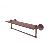 Allied Brass SB-1TB-22-IRW-CA - South Beach Collection 22 Inch Solid IPE Ironwood Shelf with Integrated Towel Bar
