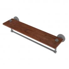 Allied Brass SB-1TB-22-IRW-GYM - South Beach Collection 22 Inch Solid IPE Ironwood Shelf with Integrated Towel Bar