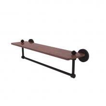 Allied Brass SB-1TB-22-IRW-ORB - South Beach Collection 22 Inch Solid IPE Ironwood Shelf with Integrated Towel Bar