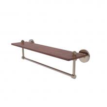 Allied Brass SB-1TB-22-IRW-PEW - South Beach Collection 22 Inch Solid IPE Ironwood Shelf with Integrated Towel Bar