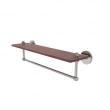 Allied Brass SB-1TB-22-IRW-SN - South Beach Collection 22 Inch Solid IPE Ironwood Shelf with Integrated Towel Bar