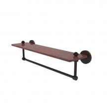 Allied Brass SB-1TB-22-IRW-VB - South Beach Collection 22 Inch Solid IPE Ironwood Shelf with Integrated Towel Bar