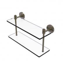 Allied Brass SB-2/16-ABR - Southbeach Collection 16 Inch Two Tiered Glass Shelf