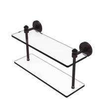 Allied Brass SB-2/16-ABZ - Southbeach Collection 16 Inch Two Tiered Glass Shelf