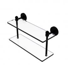 Allied Brass SB-2/16-BKM - Southbeach Collection 16 Inch Two Tiered Glass Shelf