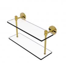 Allied Brass SB-2/16-PB - Southbeach Collection 16 Inch Two Tiered Glass Shelf