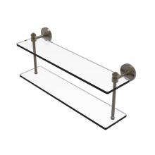 Allied Brass SB-2/22-ABR - Southbeach Collection 22 Inch Two Tiered Glass Shelf