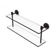 Allied Brass SB-2/22-ABZ - Southbeach Collection 22 Inch Two Tiered Glass Shelf