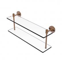 Allied Brass SB-2/22-BBR - Southbeach Collection 22 Inch Two Tiered Glass Shelf
