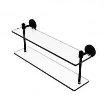 Allied Brass SB-2/22-BKM - Southbeach Collection 22 Inch Two Tiered Glass Shelf